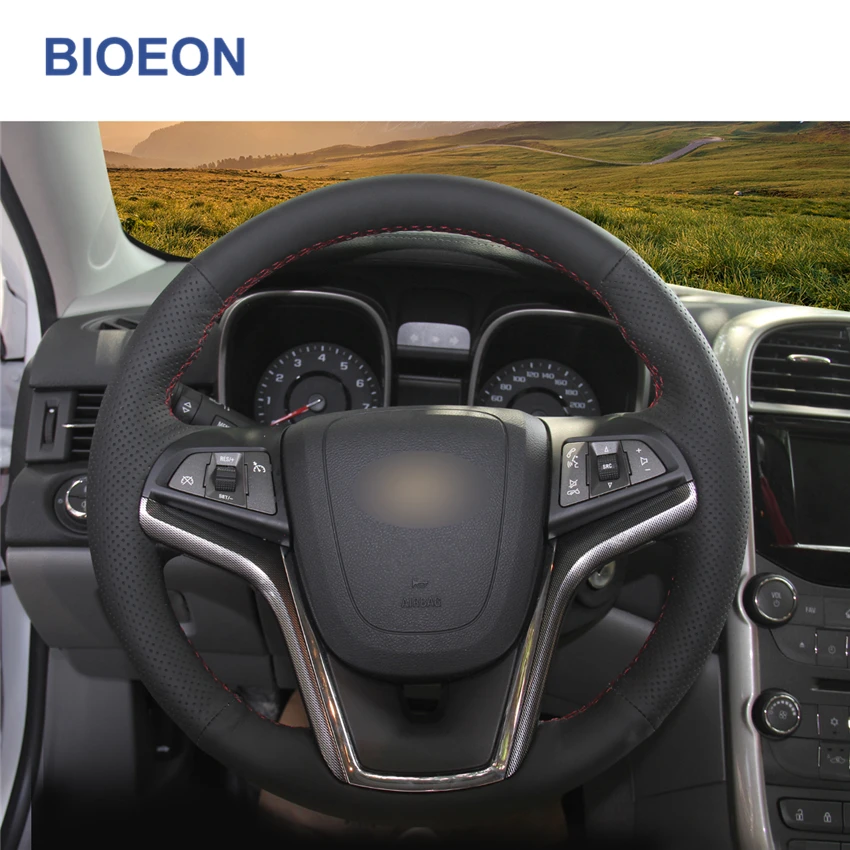 Черный PU искусственная кожа крышка рулевого колеса для Chevrolet Malibu 2011- вольт 2011 2012 2013