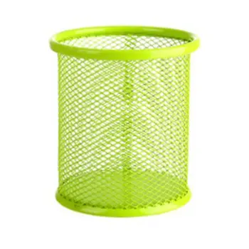 

Office Student Pen Iron Square Multi-Function Round Pen Box Desktop Stationery Storage Grid Pen Holder