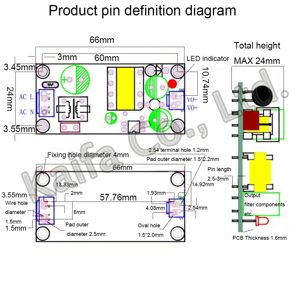 Description Picture 2 of item1PCS SM-PLF12B 12W Switch Power Board Module 5V 9V 12V 24V Bare Board AD-DC Isolation Switch Power Supply AC220V-DC