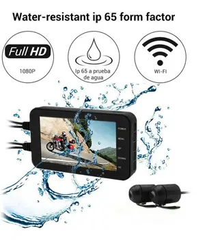 

Motorcycle Main DVR IP5X 4" FHD Dual 1080P+720P IP67 140° Motorcycle Dash Camera Video Recorder Camcorder