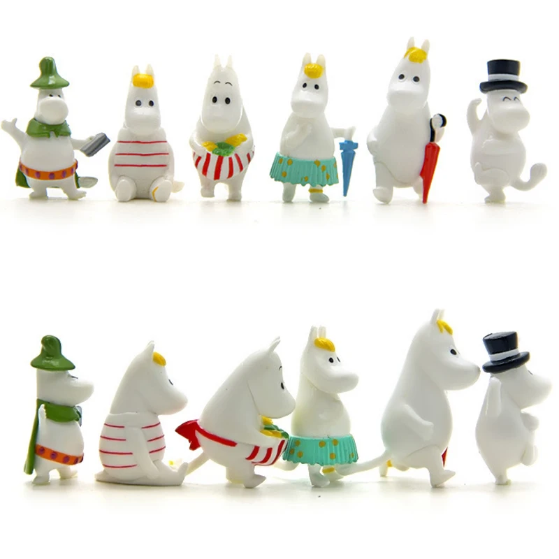 12 Pc Dollhouse Puzzle Cascade Hippopotamus Family Miniature Figures Jenga Micro Layer DIY Landscape PVC Model Creative Toy Gift-3