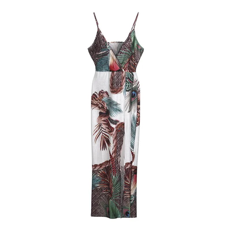 

2019 Women Bodycon Sleeveless V-Neck Dress Evening Party Club Printed Sundress