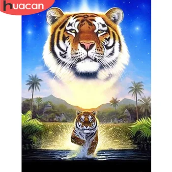 

HUACAN Tiger Diamond Painting Full Drill Animal 5D DIY Diamond Art Embroidery New Arrival Mosaic Home Decor Gift