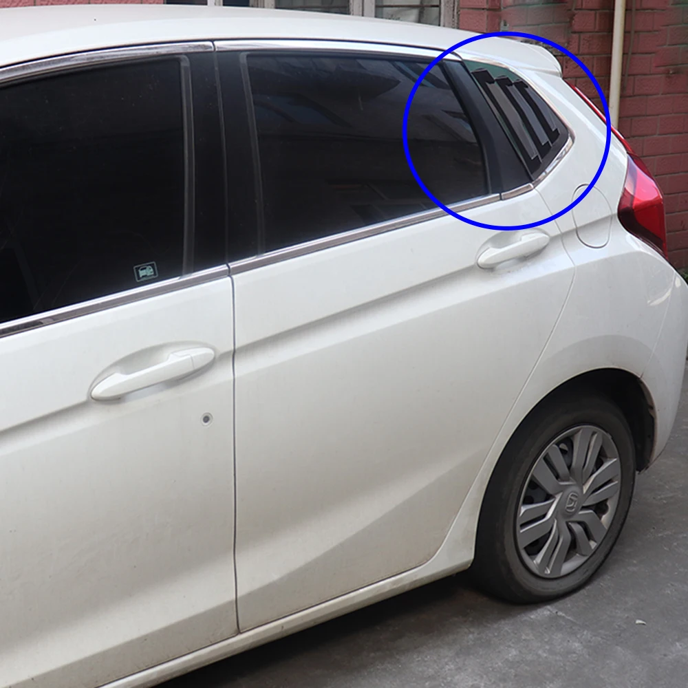 2 pcs/set Rear Quarter Window Louvers Spoiler Panel For Honda Fit Jazz Hatchback 2014-Panel Decoration Bonnet Vent Sticker car side window louver,car side vent sticker