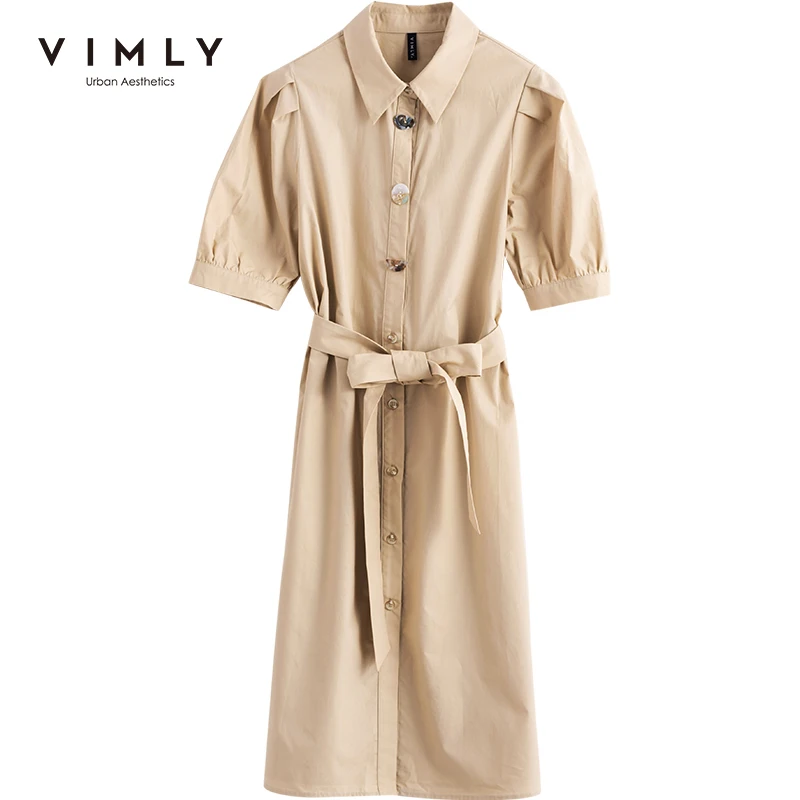 Женское офисное однобортное платье Vimly элегантное винтажное до колена с