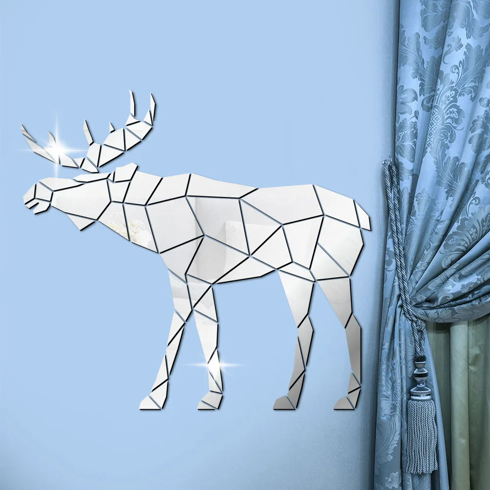 Moose полигональные настенные наклейки для охоты диких животных Современный
