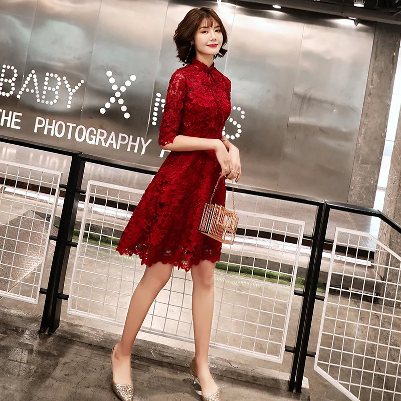 

2020 Real Holy Communion Dresses For Girls Bride's Toast 2020 New Party Elegant Little Wedding Lace Slim Evening Dress Female