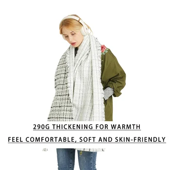 

Autumn/winter 2020fxfurs Small Fragrance Imitation Cashmere Scarf Women's Fashion Shawl Dual Purpose Check Versatile New Solid