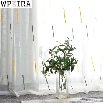 

Yellow Stripe Curtains Grey Half Blackout Curtains For Living Room Bedroom Balcony Tulle Kitchen Home Decor 002&30