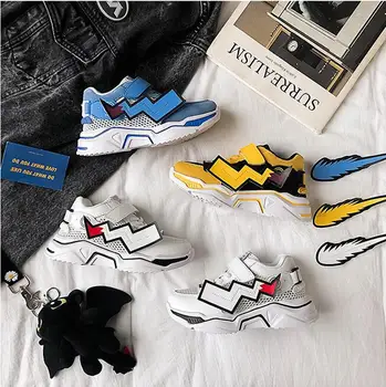 

Boys shoes children Sneakers hollow white shoes 2020 summer new kids Casual Pikachu shoes breathable mesh boys shoes Кроссовки