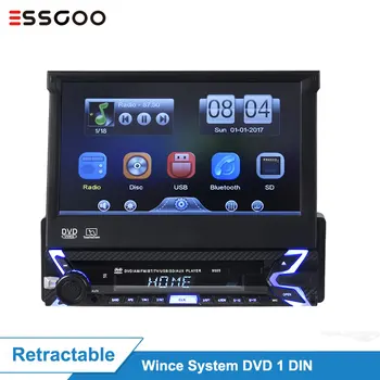 

7 `` rétractable DVD 1DIN autoradio écran tactile système Wince Audio automatique MP5 MP3 Bluetooth CD FM lien miroir