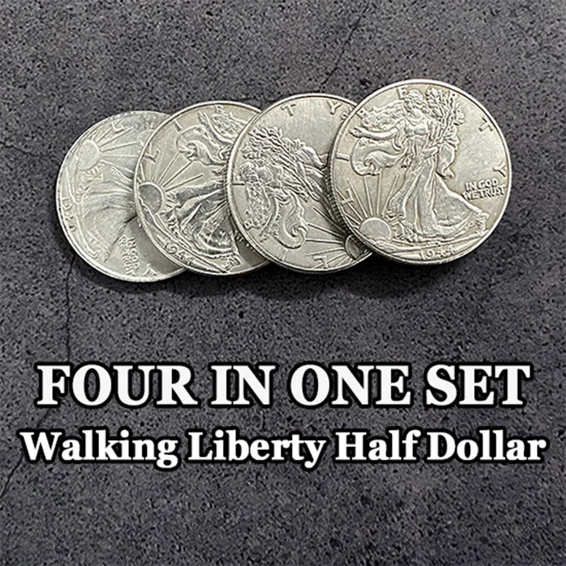 Four in One Walking Liberty Half Dollar Set Magic Tricks Coin Appear Vanish Magia Magician Accessory Close Up Illusion Mentalism 1x car 3 pin rocker parking off switch front rear walking sensor interior accessory replace accessories