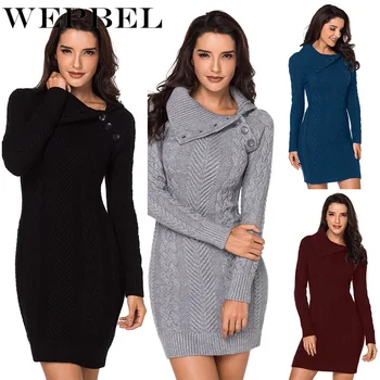 

WEPBEL Womens Sweater Turtleneck Long Sleeve Elasticity Chunky Cable Knit Pullover Sweaters Jumper