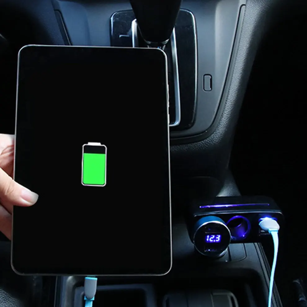 3.1a двойной Usb автомобильный прикуриватель розетка две точки дымообразное отверстие Sd-1918