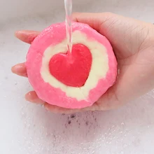 Увлажняющее мыло, пузырьковое банное мыло в форме сердца, масло ши, банное мыло, бар, розовое эфирное масло, скраб для тела, соль для ванны, бомбы, 2 шт