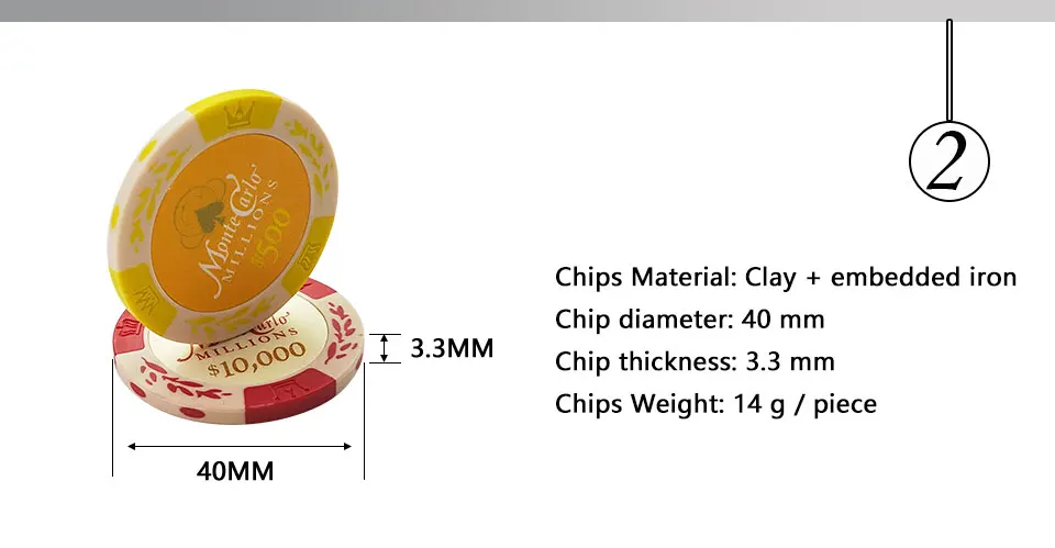 Yernea 25PCSSet Clay Poker Chips Set Embedded iron Coins Baccarat Texas Hold'em Poker Playing Chips 11 Colors Face Value (2)