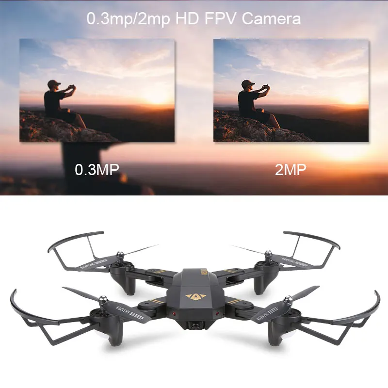 Квадрокоптер Visuo XS809W XS809HW складной мини Дрон для селфи с Wi Fi камерой 0 3 МП/2 МП