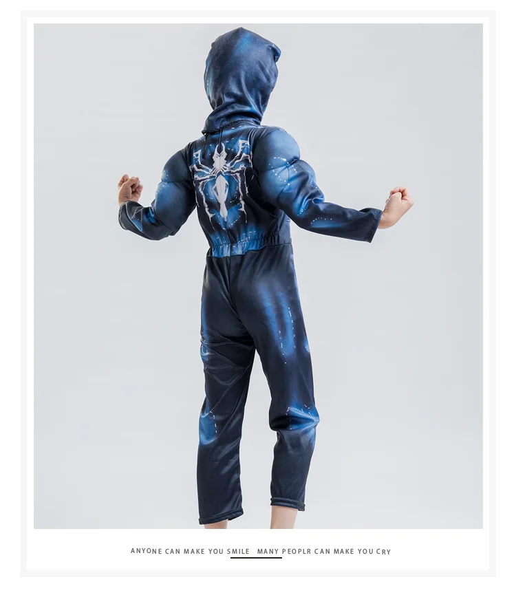 Spiderman: venom cosplay children's muscle jumpsuit