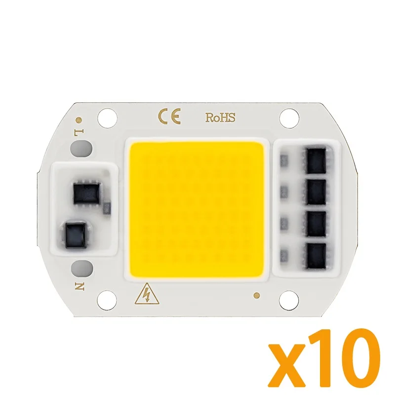 10PCS/Lot Full Spectrum LED Light Chip 20W 30W 50W Warm White Cold White Grow Light 220V Smart IC For Greenhouse Floodlight DIY