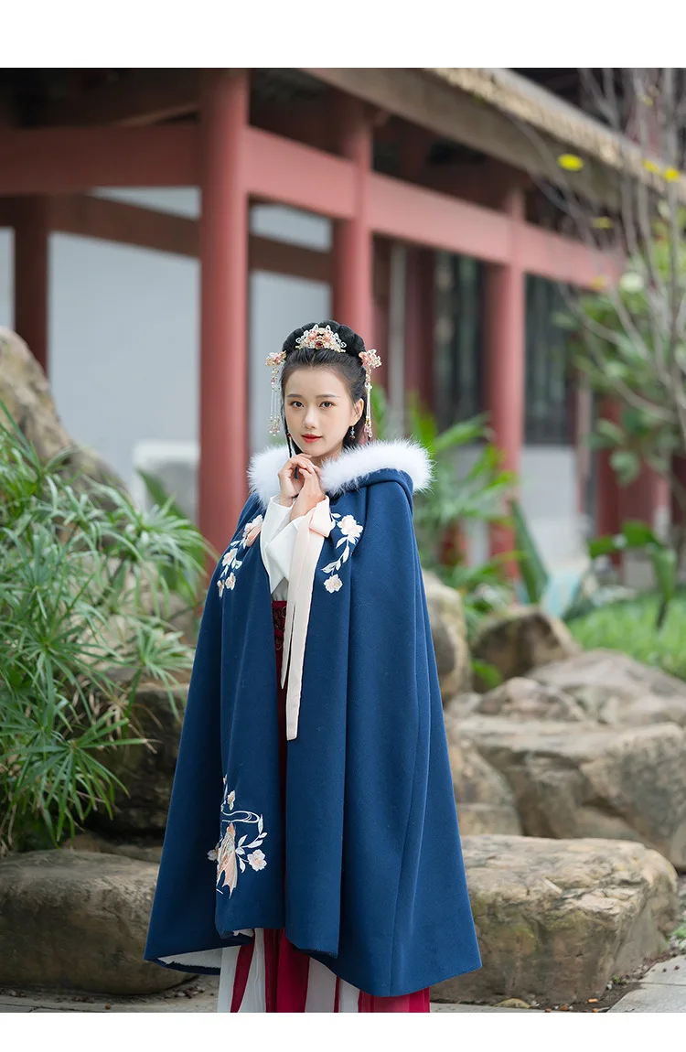 Вышивка Hanfu плащ для женщин народный фестивальный рейв наряд дамы осень и зима пальто певцы представление одежда DC3436