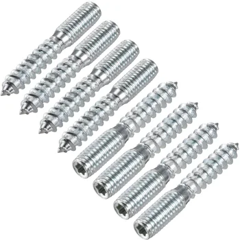 

uxcell 8Pcs M8 50mm Long Hanger Bolt Double Headed Bolt Self-Tapping Screw for Furniture