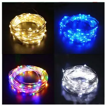 

1M 10 String Led Button Battery Lamp Colorful Waterproof Color Wire Copper Lamp For New Year Wedding Party Decoration