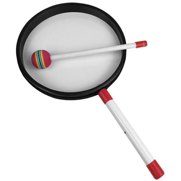 10Pcs 7.9 inch Lollipop Shape Drum With Rainbow Color Mallet Music Rhythm Instruments Kids Baby Children Playing Toy 5