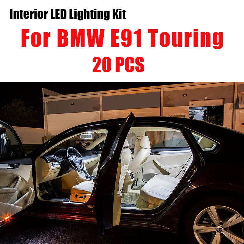 Белый Canbus лампы без ошибок светодиодный светильник внутренняя карта купольная дверь комплект для BMW 3 серии E36 E46 E90 E91 E92 E93 1990-2013 - Испускаемый цвет: E91 Touring - 20pcs