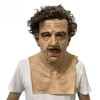 

Accessories Old Man Face Cover Halloween Party Wrinkle Bald Adult Latex Props