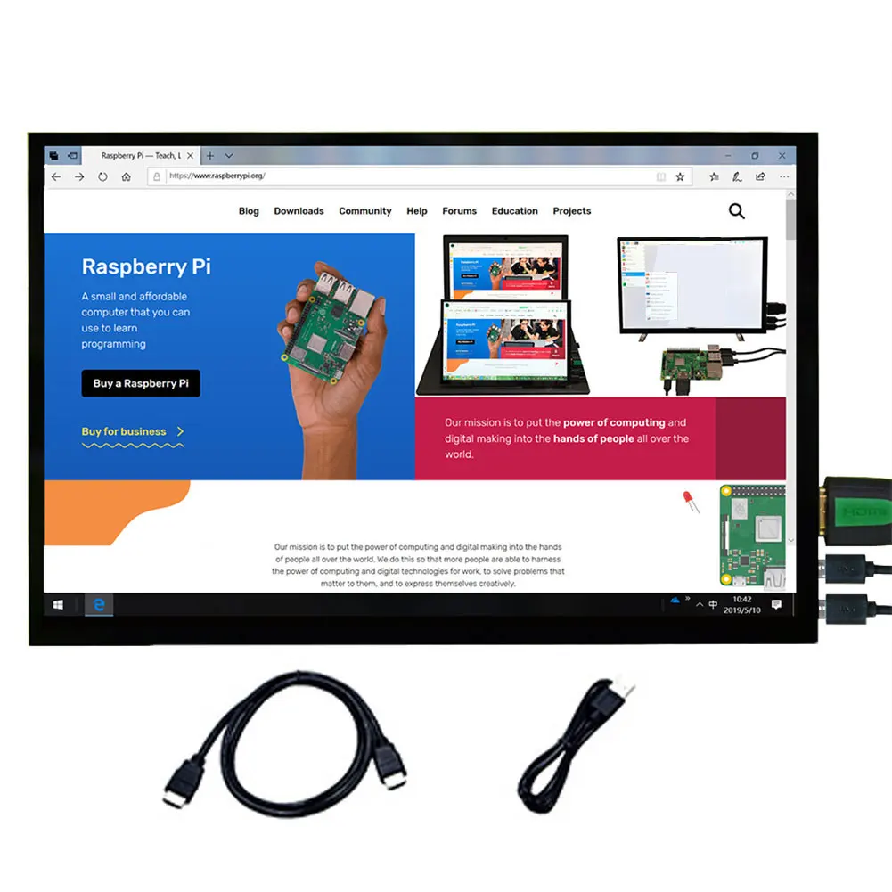 

10.1 Inch Accessories RGB Digital USB Touch Screen LCD Monitor Computer High Resolution HDMI Display Plug And Play HD Capacitive