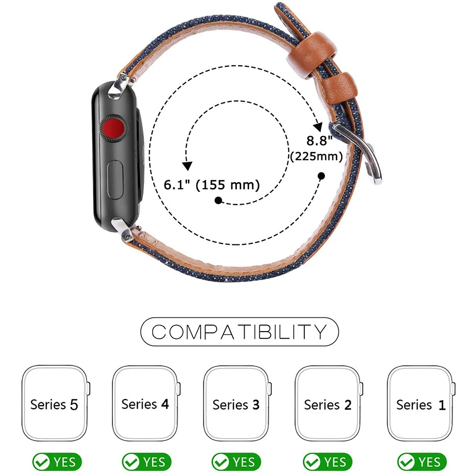 Нейлоновый кожаный ремешок для часов apple watch band 44 мм Iwatch series 5 4 3 2 1 Аксессуары 42 38 40
