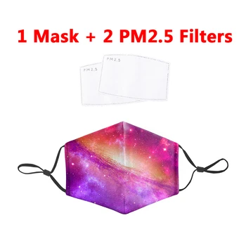 

3D Starry Galaxy Sky Printing Mask PM2.5 Filter Masks Washable Anti Dust Mask PM2.5 Filter Mouth-Muffle Protective Mask