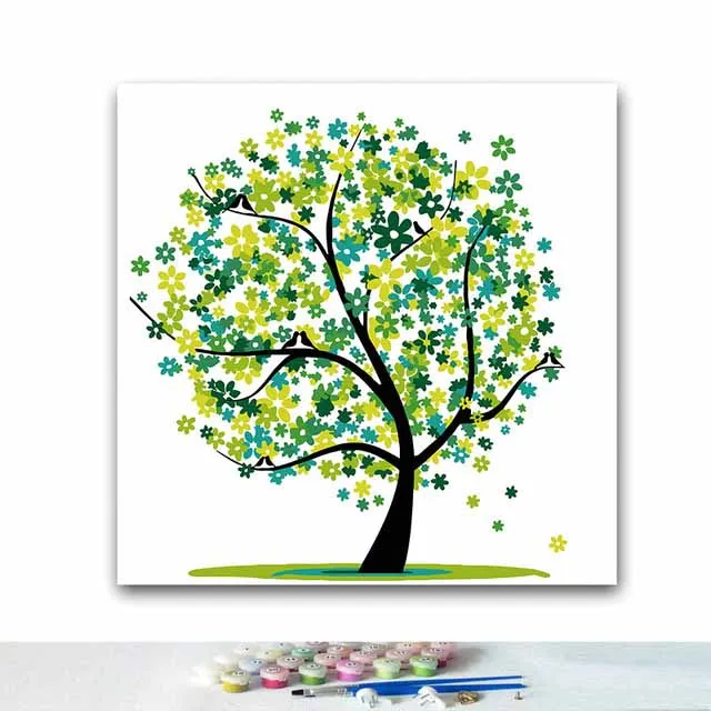 DIY картинки для раскраски по номерам с цветами life Tree рисование картин в рамке