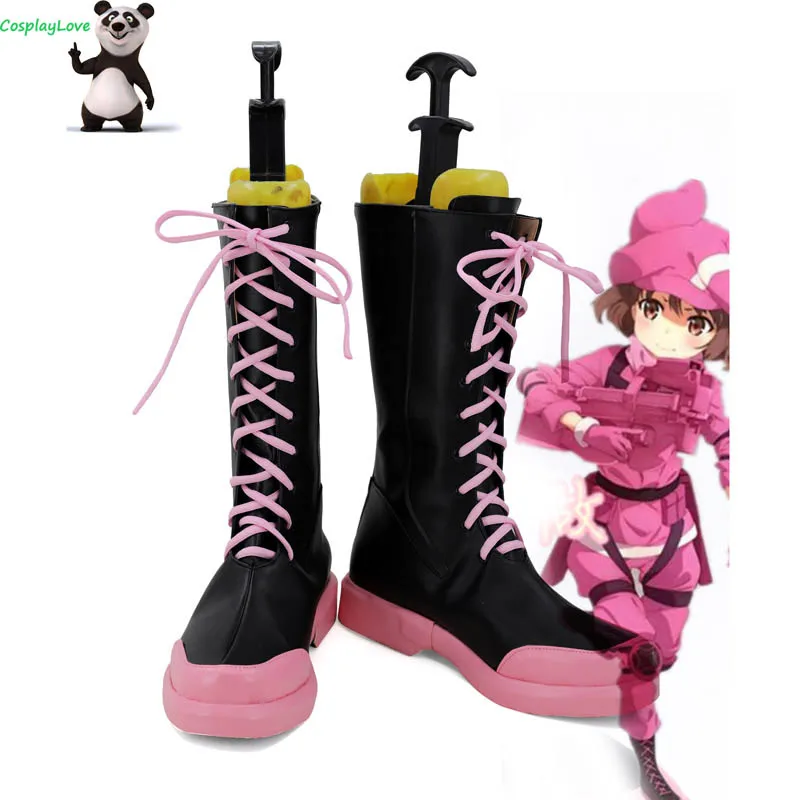 Sword Art Online альтернатива: Gun Gale Llenn Kohiruimaki Karen Black Обувь для костюмированной вечеринки