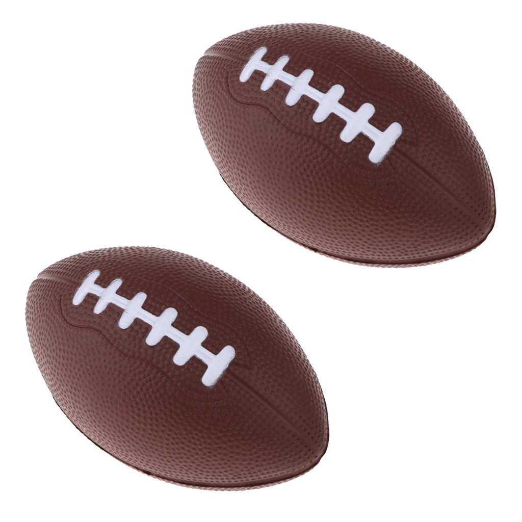 2Pcs PU Foam American Football Rugby Ball for Childeren, Adults Birthday Gift Kids Toy Game Footballs