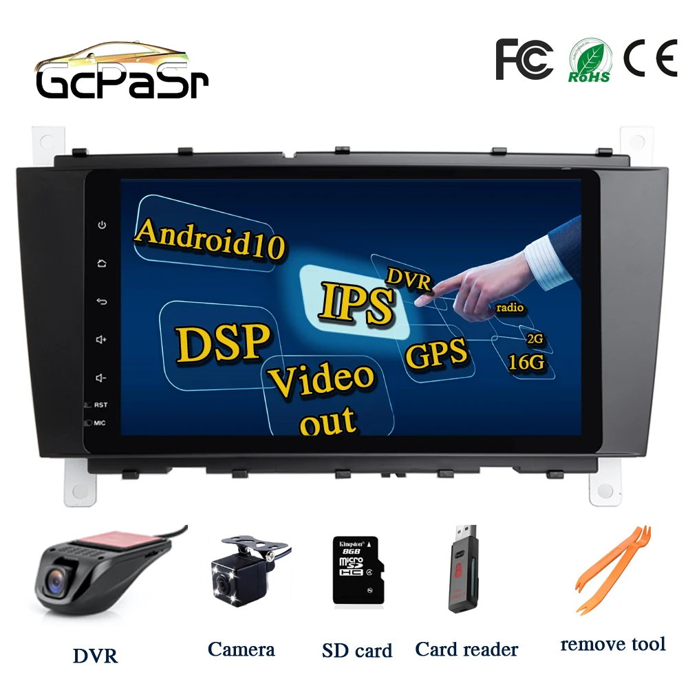 Автомагнитола IPS DSP GPS Android 10 для Mercedes/Benz W203 W209 W219 sprintA C Class CLS C180 C200 CLK200Vito Viano