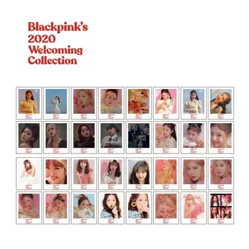

KPOP BLACKPINK JISOO LISA JENNIE ROSE welcoming Collection Box Mini Truck Card Photo New Style Pink Black lomo cards 32 cards