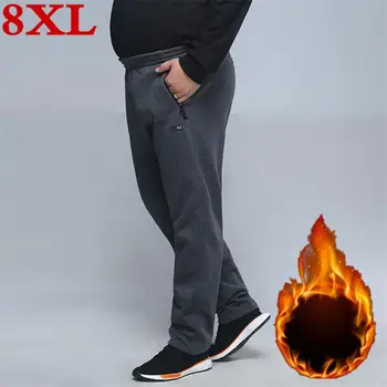 

big size new plus size 8XL 7XL Winter Pants man Warm Casual Pants Fleece Spring Autumn Winter Cotton Pants Fashion Trousers