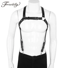 Панк готический мужской Регулируемый искусственная кожа X задняя часть тела грудь ремни подтяжки Связывание ремень Топ горячий сексуальный мужской клуб рейв костюм