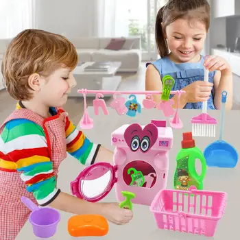 

17Pcs/Set Simulation Automatic Washing Machine Mini Home Appliance Kids Toy Clothes Simulation Game, Mini Appliances