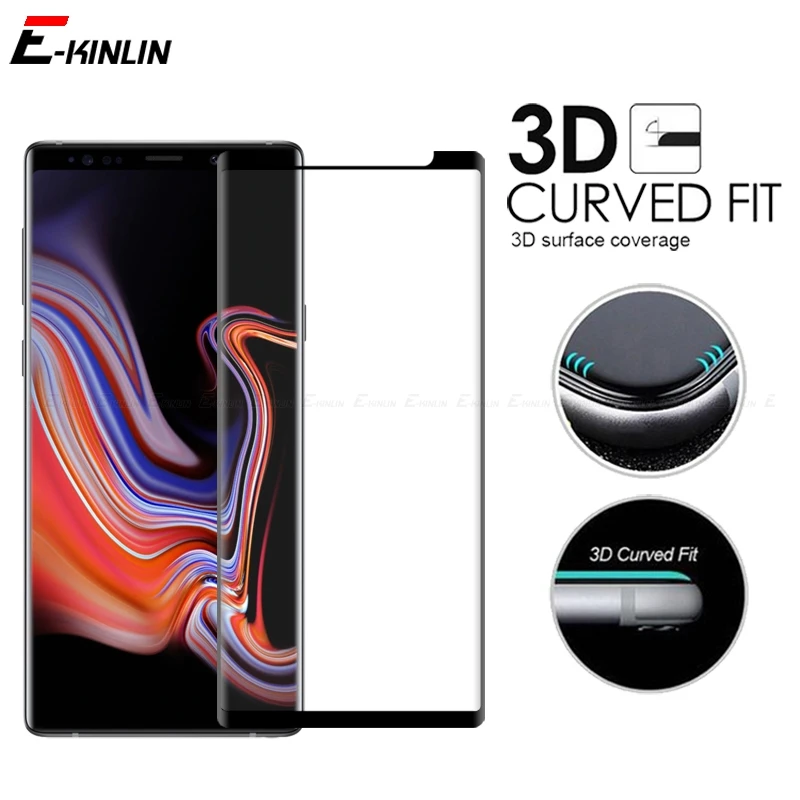 3D изогнутый край Полный Клей закаленное стекло для Samsung Galaxy S8 S9 Plus Note 8 9 Защитная