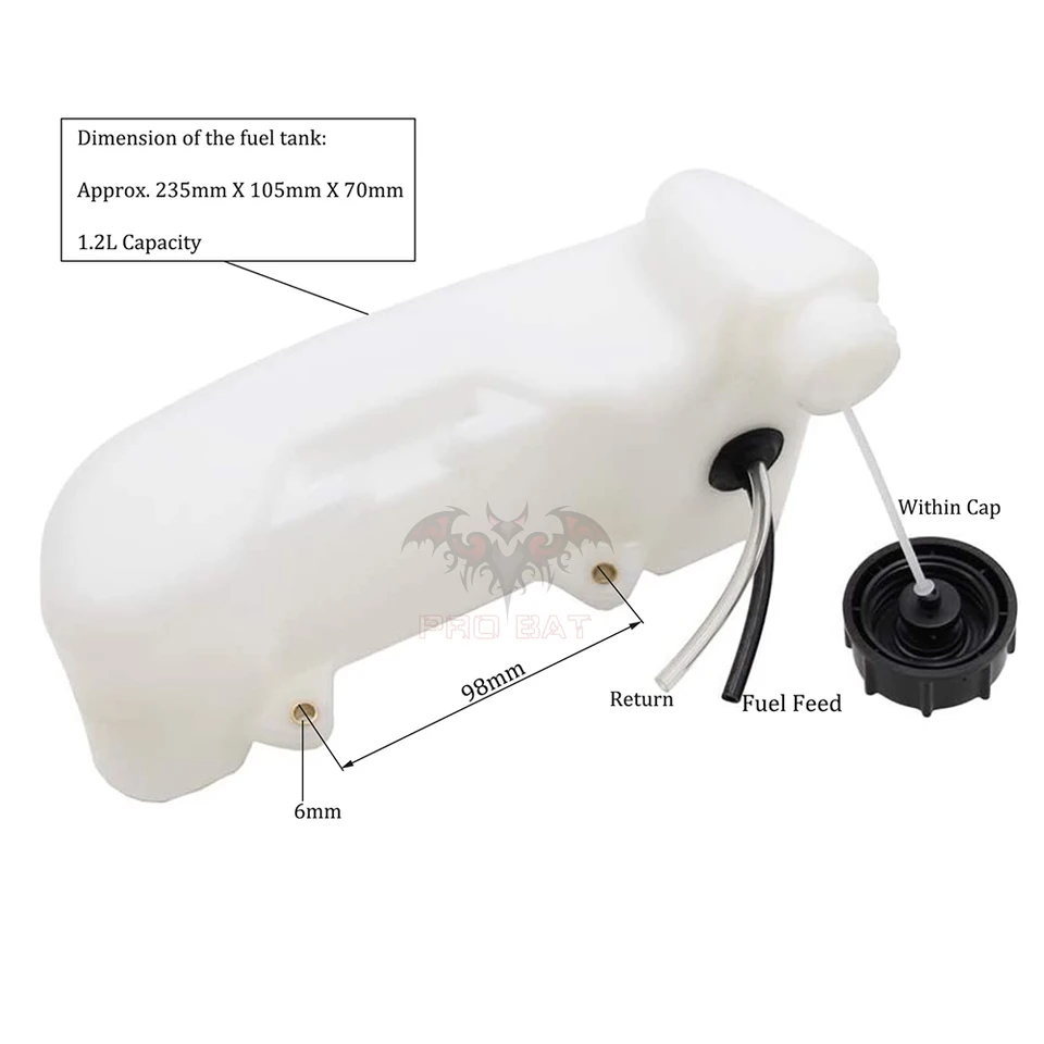 43CC 49CC ENGINE MOTOR GAS FUEL PETROL TANK MINI POCKET SCOOTER QUAD ATV E- MOTO - Foto 3