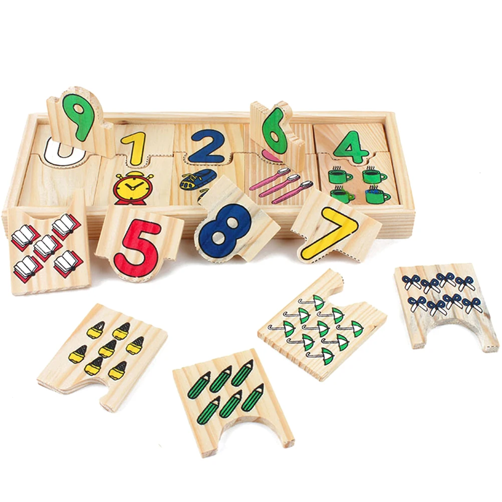 Montessori Educational Wooden Toys Teaching Logarithmic Matching Plate Calculation Digital Mathematical Educational Kids Toy#30