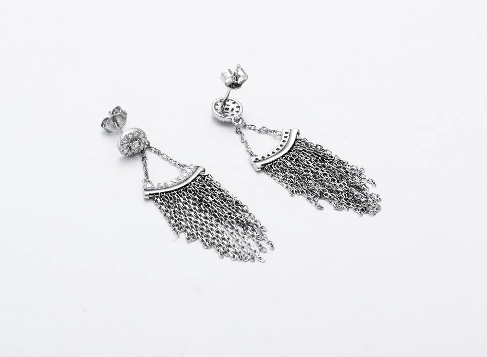 S925 sterling silver long chain earrings (3)