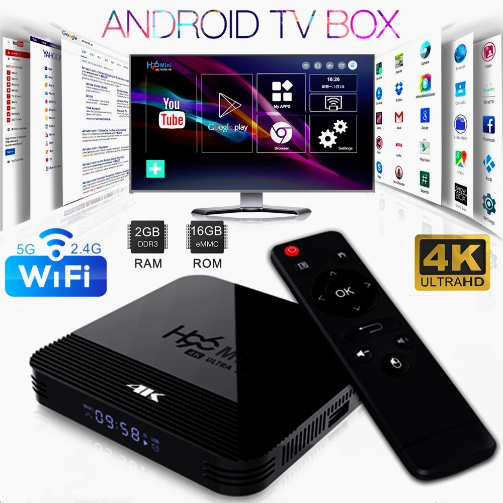 Мини ТВ приставка H96 на Android 9 0 с четырехъядерным процессором RK3328A OTT 2 4