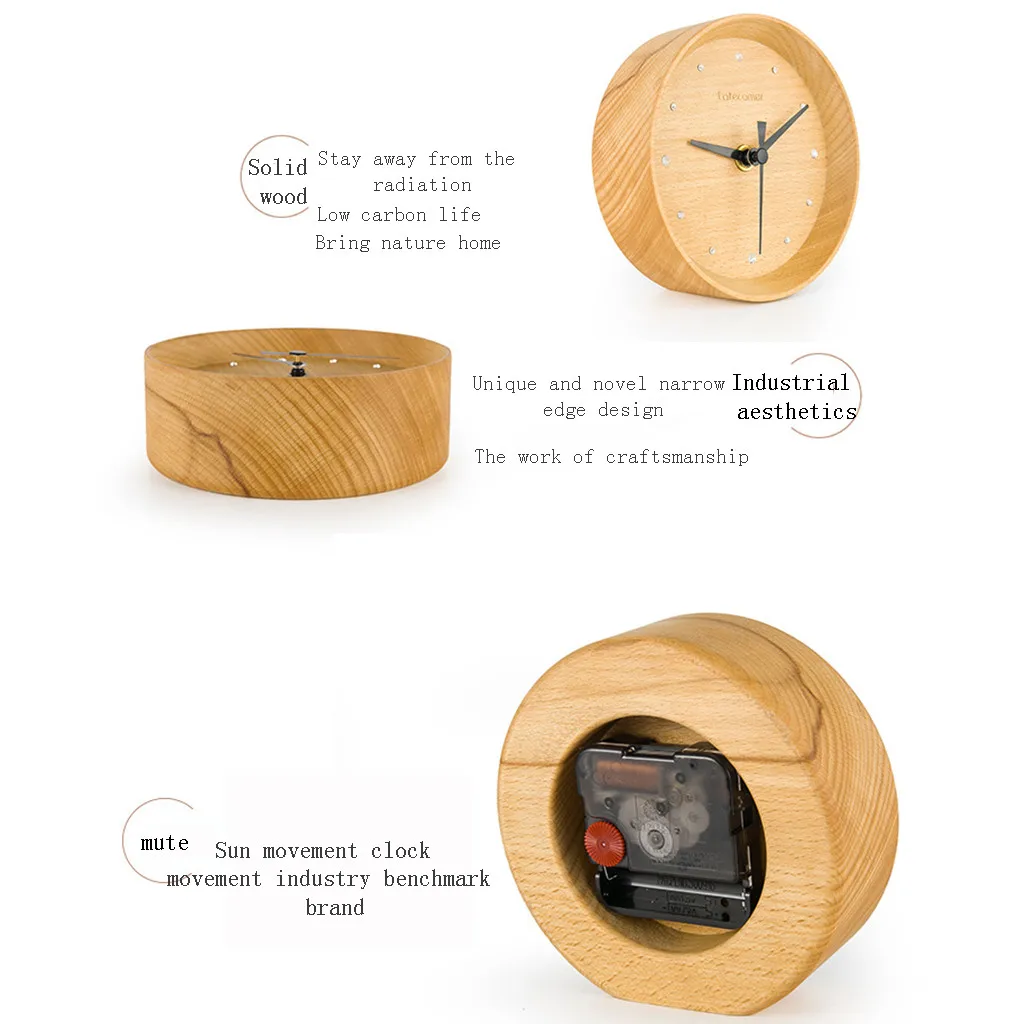 Будильник в японском стиле деревянный Настольный спальня гостиная настольные электронные цифровые часы 8,12