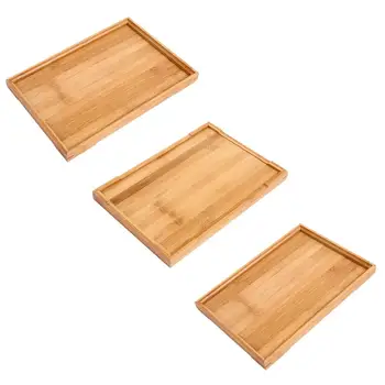 

Wooden Tea Tray Rectangular Japanese Bamboo Tea Tray Solid Wood Fruit Bread Tray Organizer Home Desktop Decoration Organizer