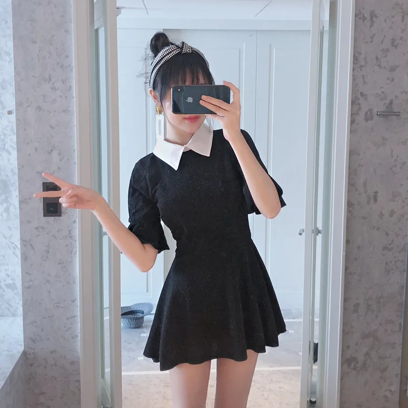 

2019 New Style Skirt Two-piece Swimsuits Women's Conservative Cover Meat Slimming Push up Small Bust Large Bust Backless Sexy Sw