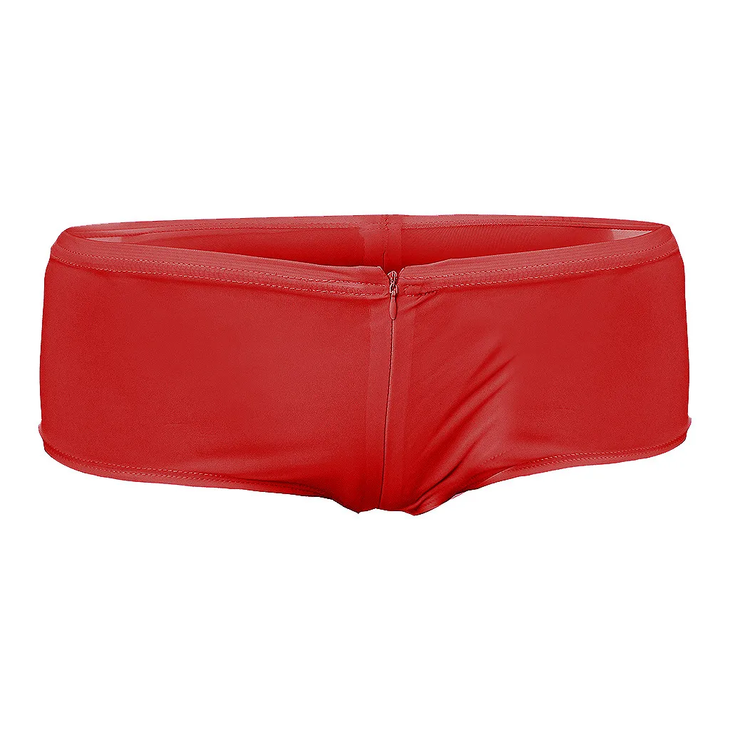 Red Women Sexy Lingerie Zipper Briefs Underwear Panties Thongs Knick 8 Colors Casual Porno Ladies Panties Sexy Women Underpants - Цвет: Red