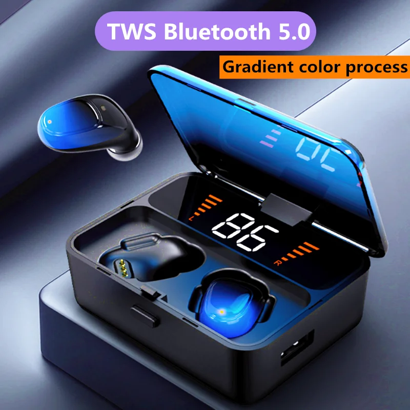 

TWS Wireless Bluetooth Earphone bluetooth 5.0 touch control up to70hrs playback with 2000mAh charging case MP3 Gaming Headsets